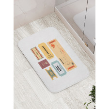 Retro Tickets Bath Mat