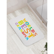 Cartoon Style Lettering Bath Mat