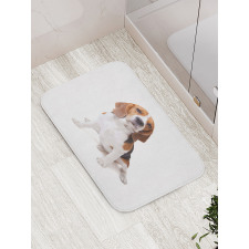 Puppy Dog Friend Posing Bath Mat