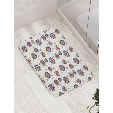 Sunflowers and Funny Bees Bath Mat