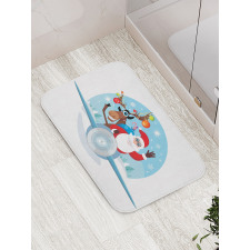 Reindeer and Santa Bath Mat