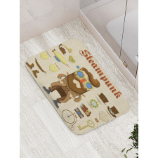 Hipster Gentleman Bath Mat