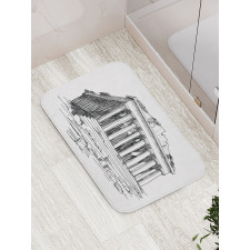 Greek Pantheon Sketch Bath Mat