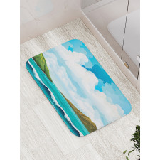 Waves Islands Blue Sky Bath Mat