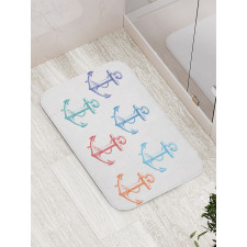 Colorful Anchor Marine Bath Mat