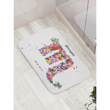 Floral Butterfly Bath Mat