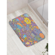 Flowers and Birds Bath Mat