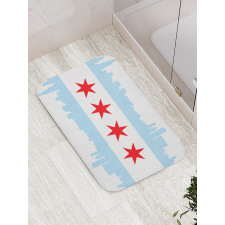 Buildings Flag Bath Mat