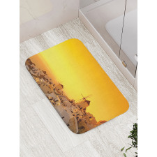 Sunset Santorini Vacation Bath Mat