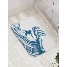 Riding a Big Wave Art Bath Mat