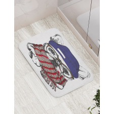 Cozy Hipster Winter Dog Bath Mat