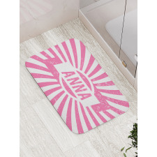 Retro Style Girls Name Bath Mat