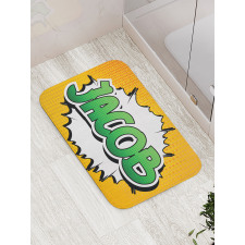 Male Name Comic Burst Bath Mat