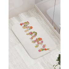 Blooming Flower Letters Bath Mat