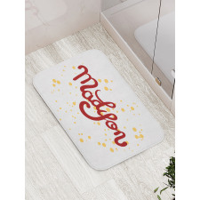 Cursive Alphabet Design Bath Mat