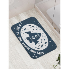 Spaceship and Love Saying Bath Mat