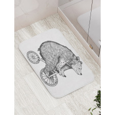 Funny Circus Bear Art Bath Mat