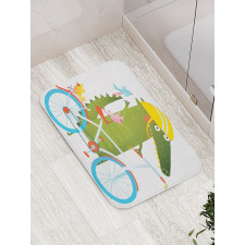 Crocodile Friends Bicycle Bath Mat