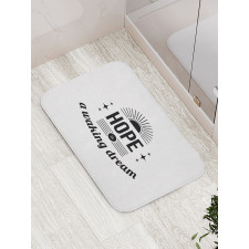 Monochrome Aphorism Words Bath Mat