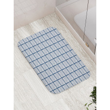 Hand Drawn Delft Stripes Bath Mat