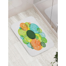 Doodle Vegan Pattern Bath Mat