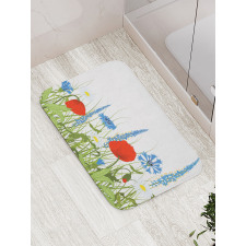 Bloomed Poppy Flowers Bath Mat