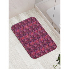 Abstract Leaves Foliage Bath Mat