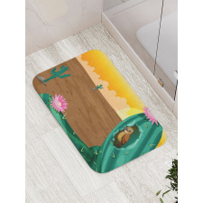 Desert Cactus and Bird Bath Mat