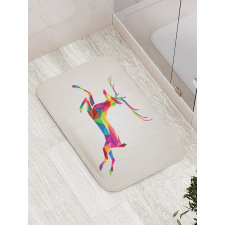 Colorful Fractal Deer Bath Mat