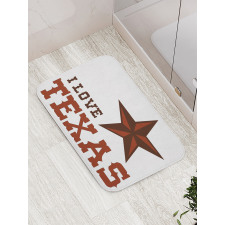 Western Motif Words Bath Mat