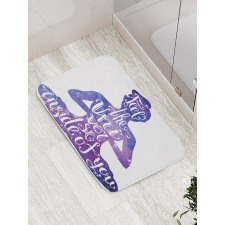 Female Silhouette Words Bath Mat