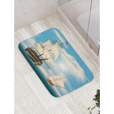 Antique Ships Navy Bath Mat