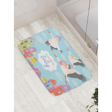 Cartoon Storks Bath Mat