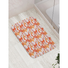 Retro Orchid Bouquet Bath Mat