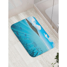 Fishes Sea Mountain Bath Mat