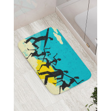 Grunge Silhouette Dancing Bath Mat