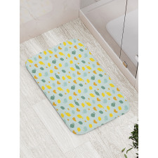 Scribbled Lemon Design Bath Mat