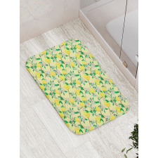 Blooming Lemon Flowers Bath Mat