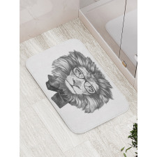 Hipster Animal in Glasses Bath Mat