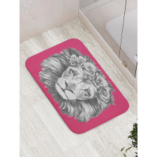 Wild Animal Floral Wreath Bath Mat