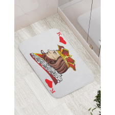 King of Heart Play Card Bath Mat