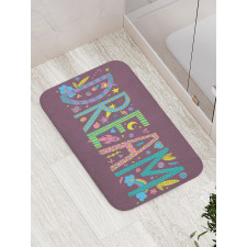 Doodle Art Dream Word Bath Mat