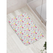 Natural Summer Flowers Bath Mat