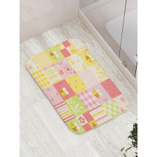 Floral and Geometric Tiles Bath Mat