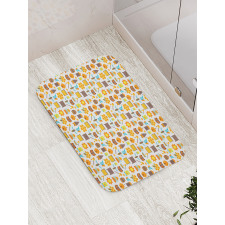 Cartoon Apiary Elements Bath Mat