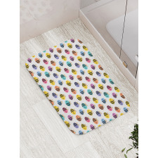 Colorful Flying Bee Sketch Bath Mat