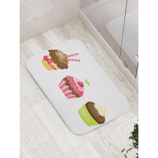 Puffy Party Cupcakes Bath Mat