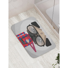 Photographer Pug Dog Bath Mat