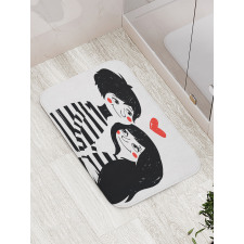 Romantic Young Couple Bath Mat