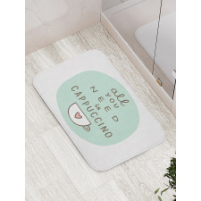 Coffee Words Heart Bath Mat